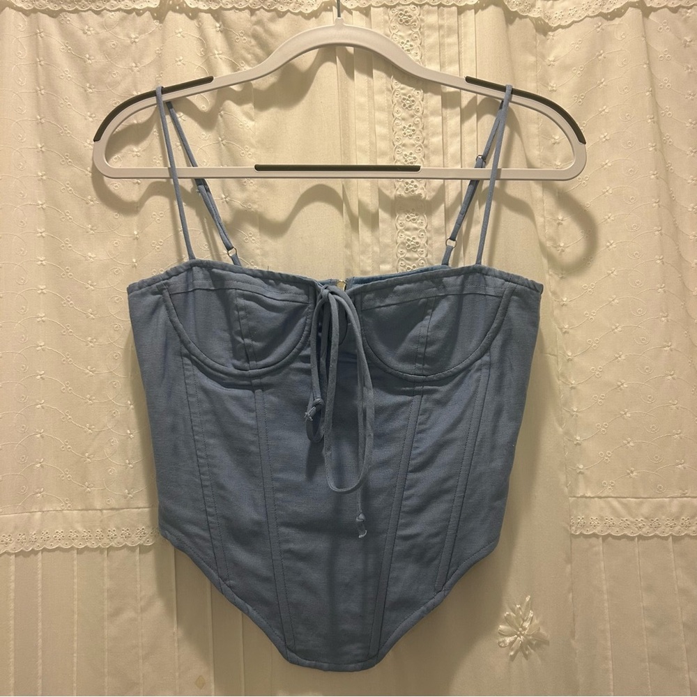 Sky to Moon Blue Corset Top
